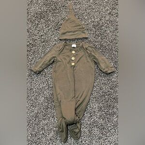 NWOT baby gown and hat
